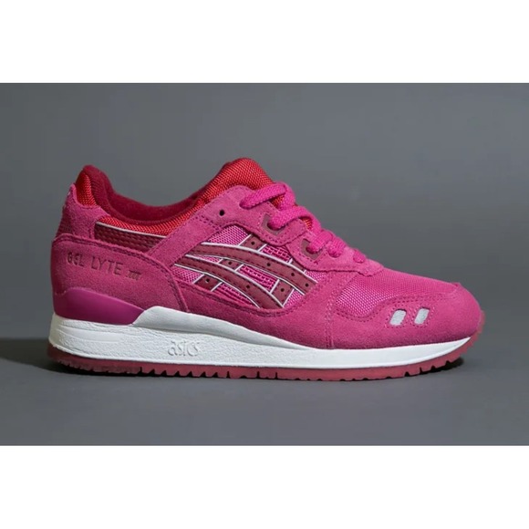 Asics Gel Lyte III Raspberry Pink Suede Running Shoes Athletic Trainers Size 7 - Picture 1 of 13